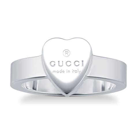 gucci ring heart silver|Gucci trademark silver heart ring.